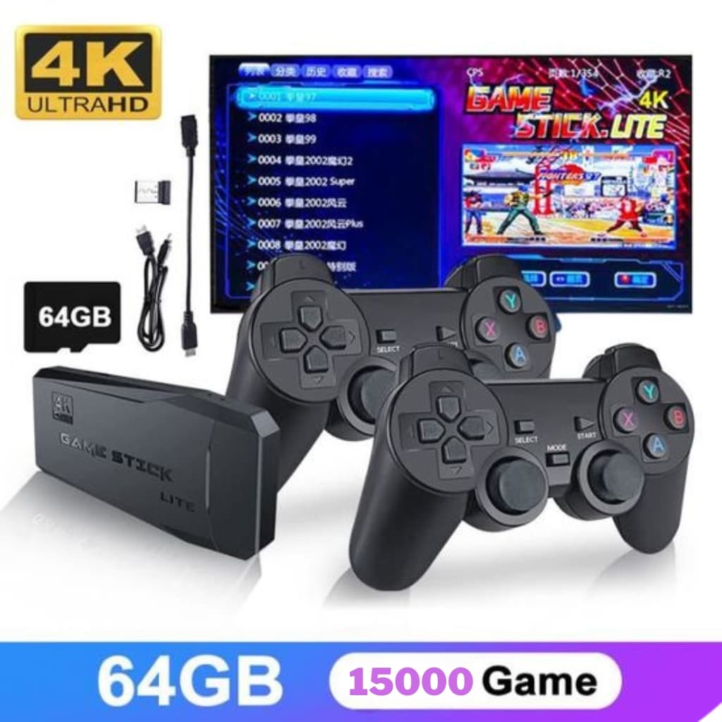 Console de jeu vidéo rétro avec 15000 jeux intégrés +2 manette sans fil 4K HDMI — صورة 1