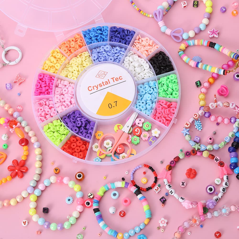 Ensemble de fabrication de bijoux Pour enfant 19 grilles Rond - مجموعة صنع المجوهرات للأطفال — صورة 2