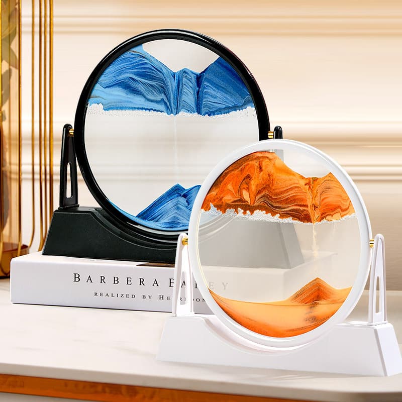 Sablier 3D Avec Support pour la décoration de la maison, sable de mer profonde, art créatif, décoration de bureau, décoration de chambre, cadeau — صورة 3