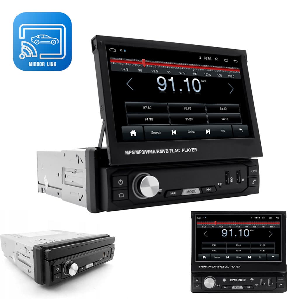 مشغل راديو سيارة قابل للطي | Lecteur MP5 DVD Rétractable | تحكم مركزي — صورة 1