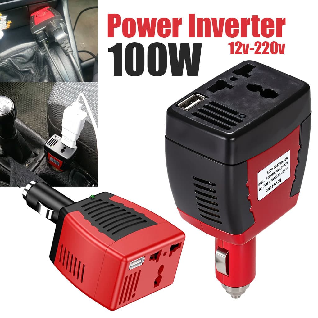 Convertisseur de tension automatique pour voitures 100W DC 12V à AC 220V – محول تيار الكهربائي — صورة 1