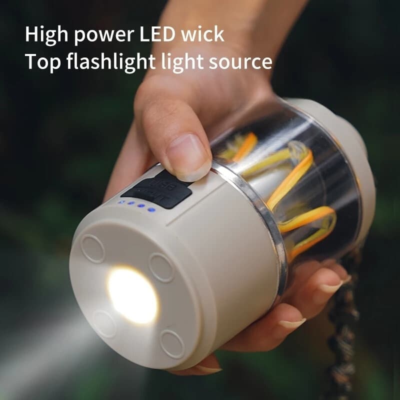 Lanterne Led Portable d'extérieur avec chargement de Type C, Power Bank, lampe de tente, fonction batterie externe — صورة 3