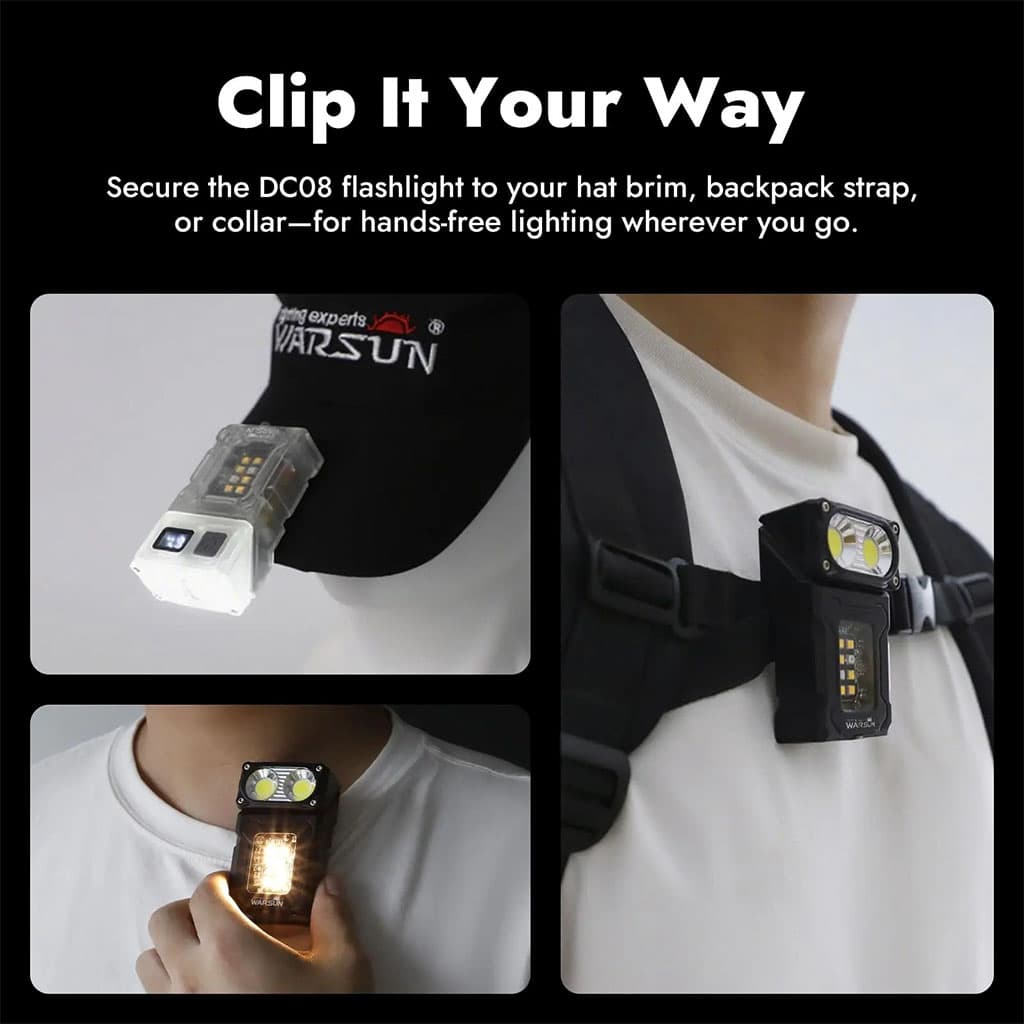 مصباح يدوي للقبعة | Lampe Torche Clip Chapeau Magnétique | عالي السطوع — صورة 4