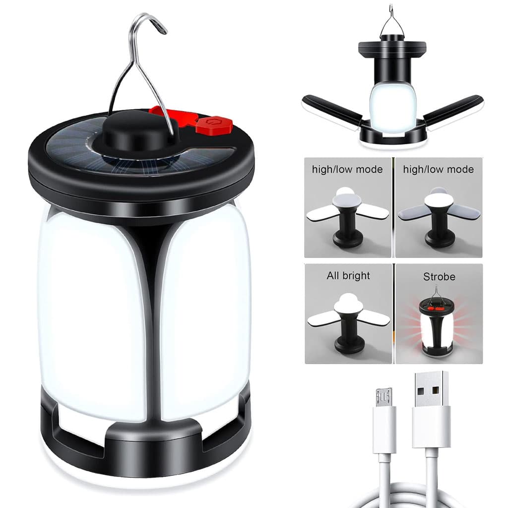Lanterne de camping Rechargeable avec 6 modes d’éclairage, 60 LED — صورة 1