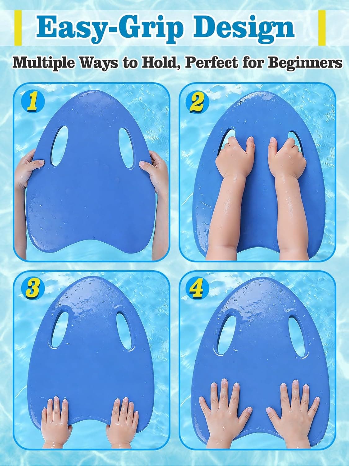 Planche de Natation Kickboard pour Enfants avec Trous de Poignée Ergonomiques - لوح السباحة الإسفنجي للأطفال بمقابض مطورة - Vacance & Loisir - صورة 4