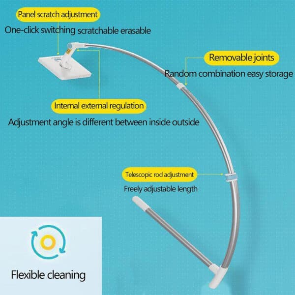 Outil de nettoyage de vitres à long manche télescopique – منظف زجاج خارجي — صورة 4