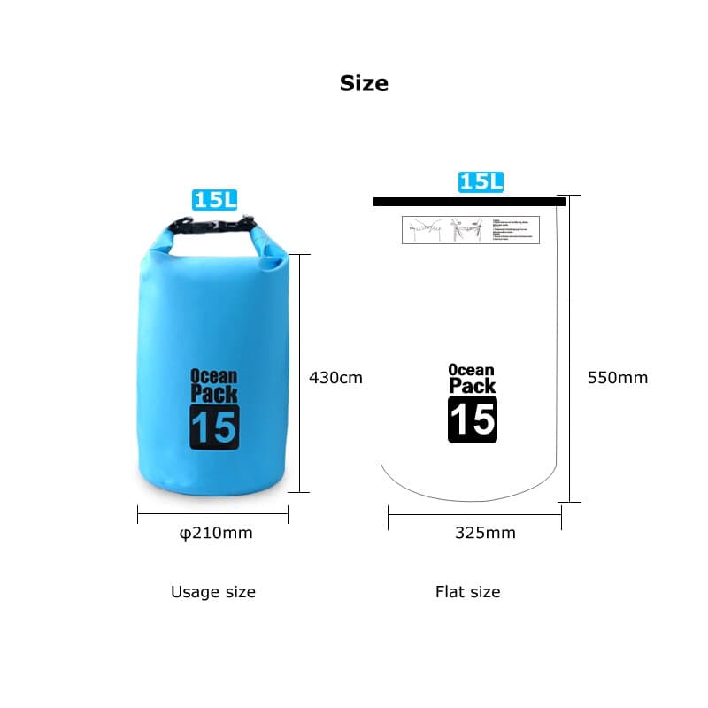 Sac Étanche Ocean Pack Dry Bag 15L Haute Résistance avec Double Bretelles - حقيبة مقاومة للماء بالكامل بسعة 15 لتر - Vacance & Loisir - صورة 13