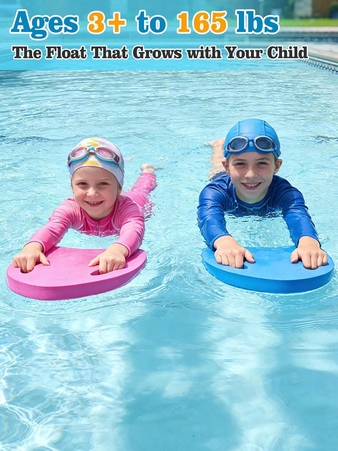 Planche de Natation Kickboard pour Enfants avec Trous de Poignée Ergonomiques - لوح السباحة الإسفنجي للأطفال بمقابض مطورة - Vacance & Loisir - صورة 3