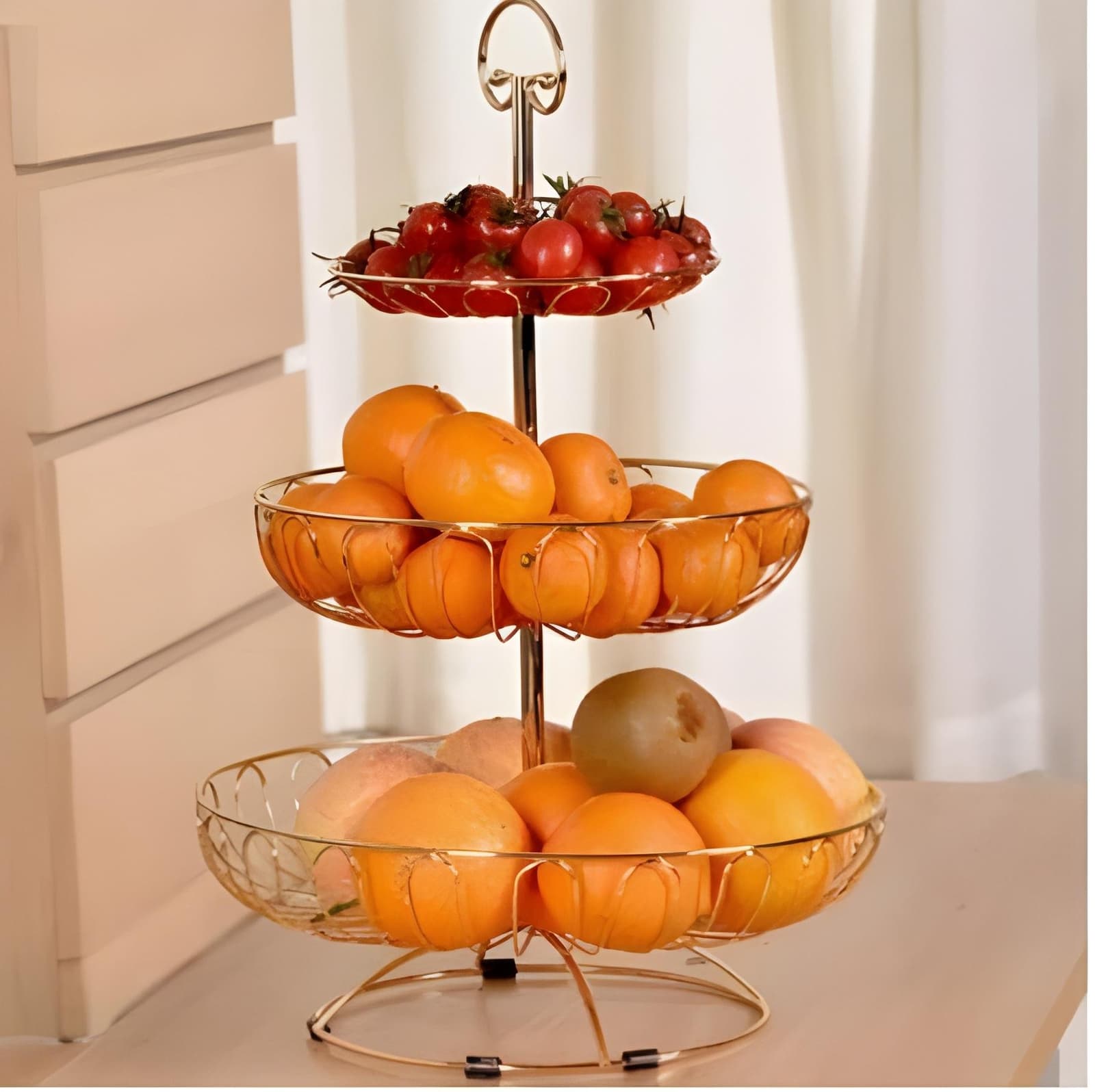 Panier à Fruits en Métal à 3 Niveaux – سلة فواكه معدنية بثلاث طبقات — صورة 7