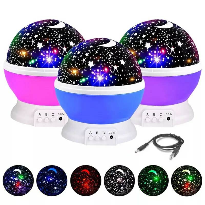 Projecteur LED rotatif produisant l’image d’un ciel étoilé, idéal pour la chambre d’un enfant — صورة 7