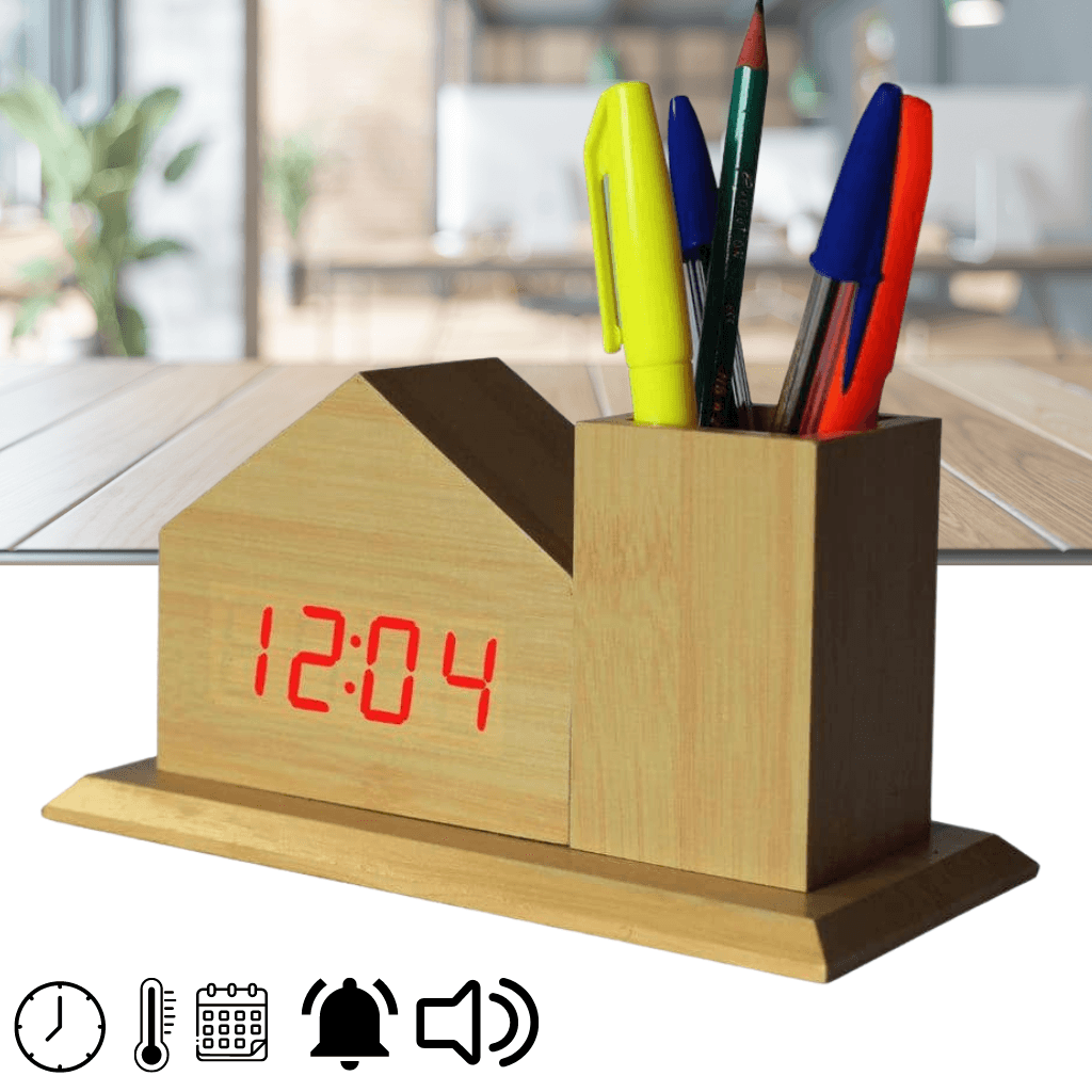 Digital Wooden Clock Sound Control VST-879 — صورة 1