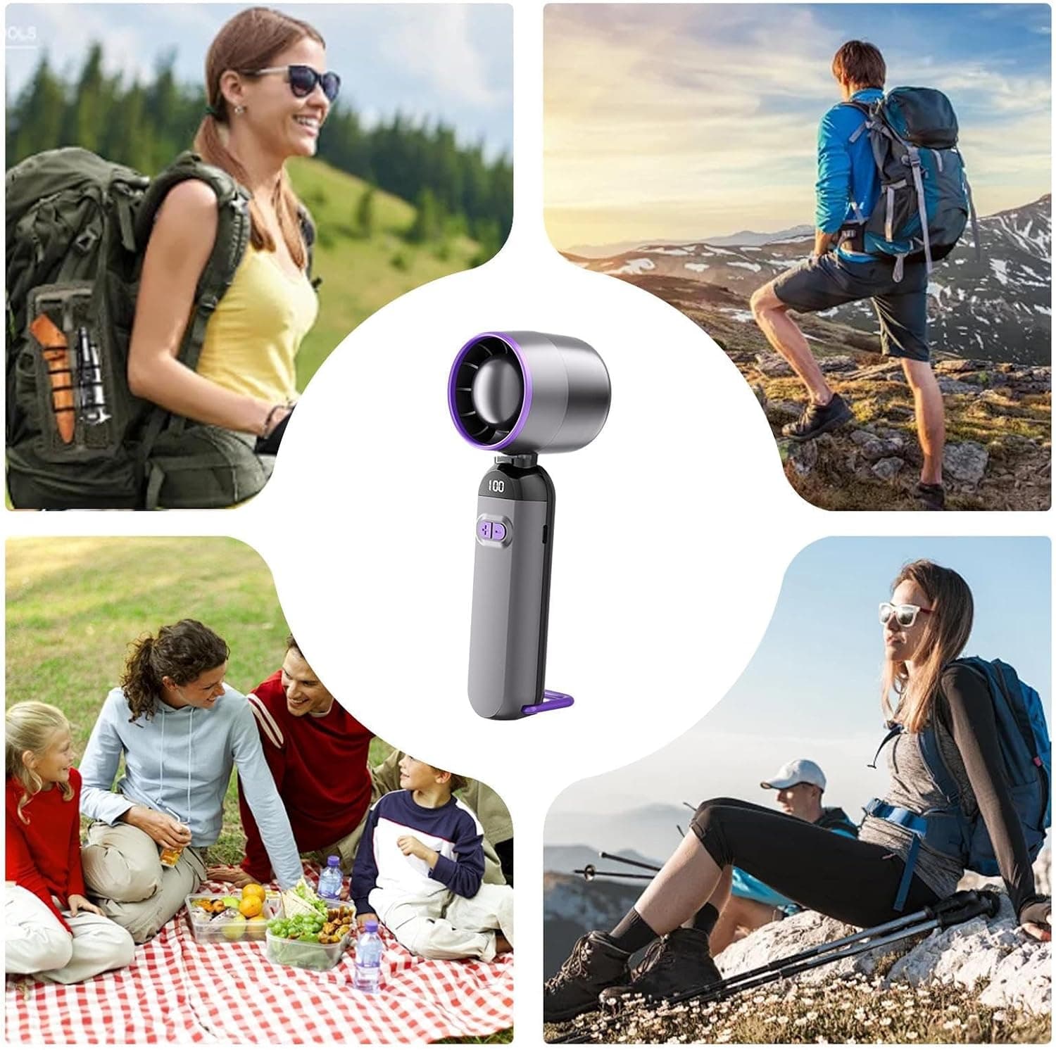 Mini Ventilateur Turbo Sans Pales - 100 Vitesses Réglables et Rechargeable USB - مروحة التوربو الذكية بدون شفرات مع 100 سرعة قابلة للتعديل - Produits de saison - صورة 5