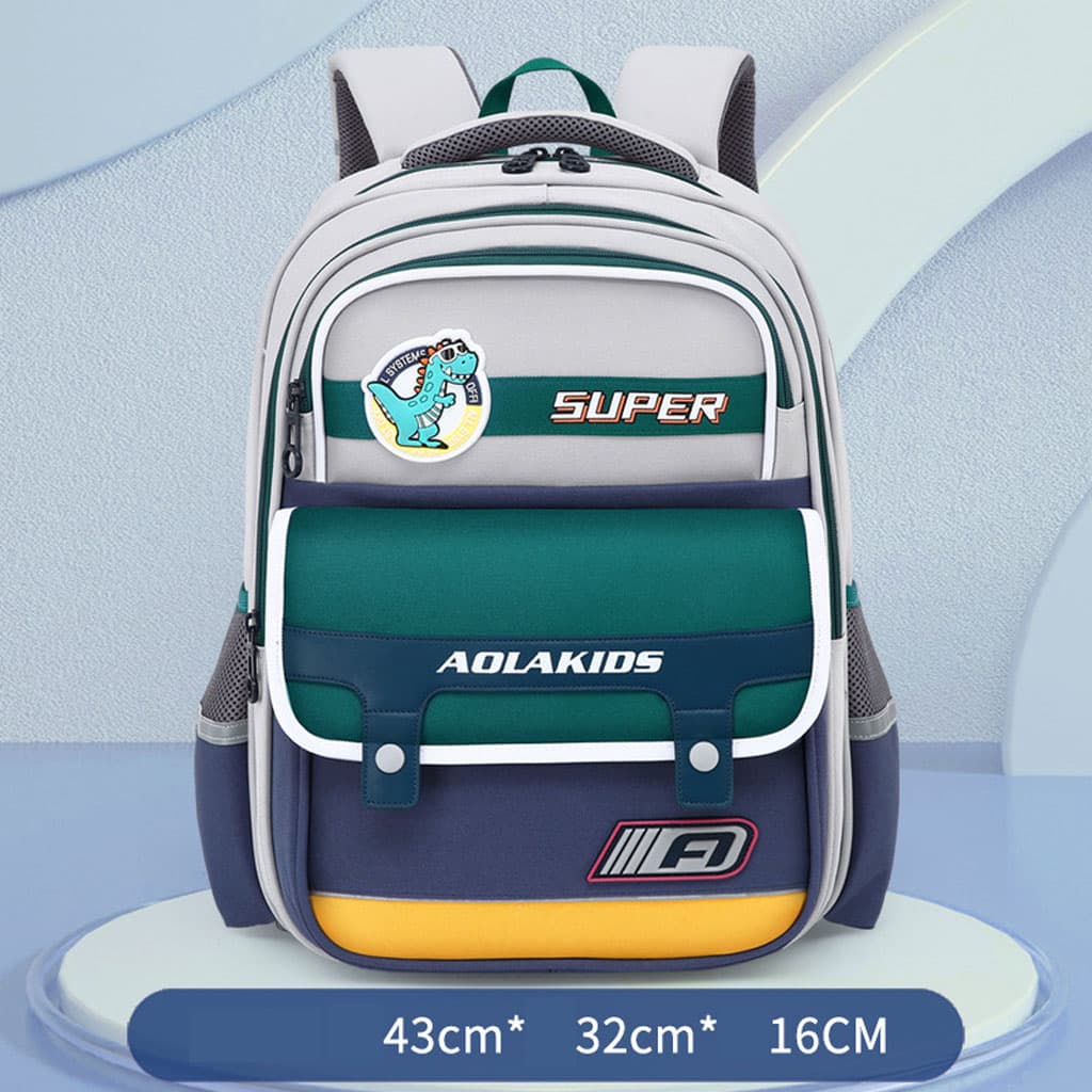 Sac à Dos Enfant Space Design Ludique Multi-Poches Gris – حقيبة مدرسية للأطفال لون رمادي — صورة 1