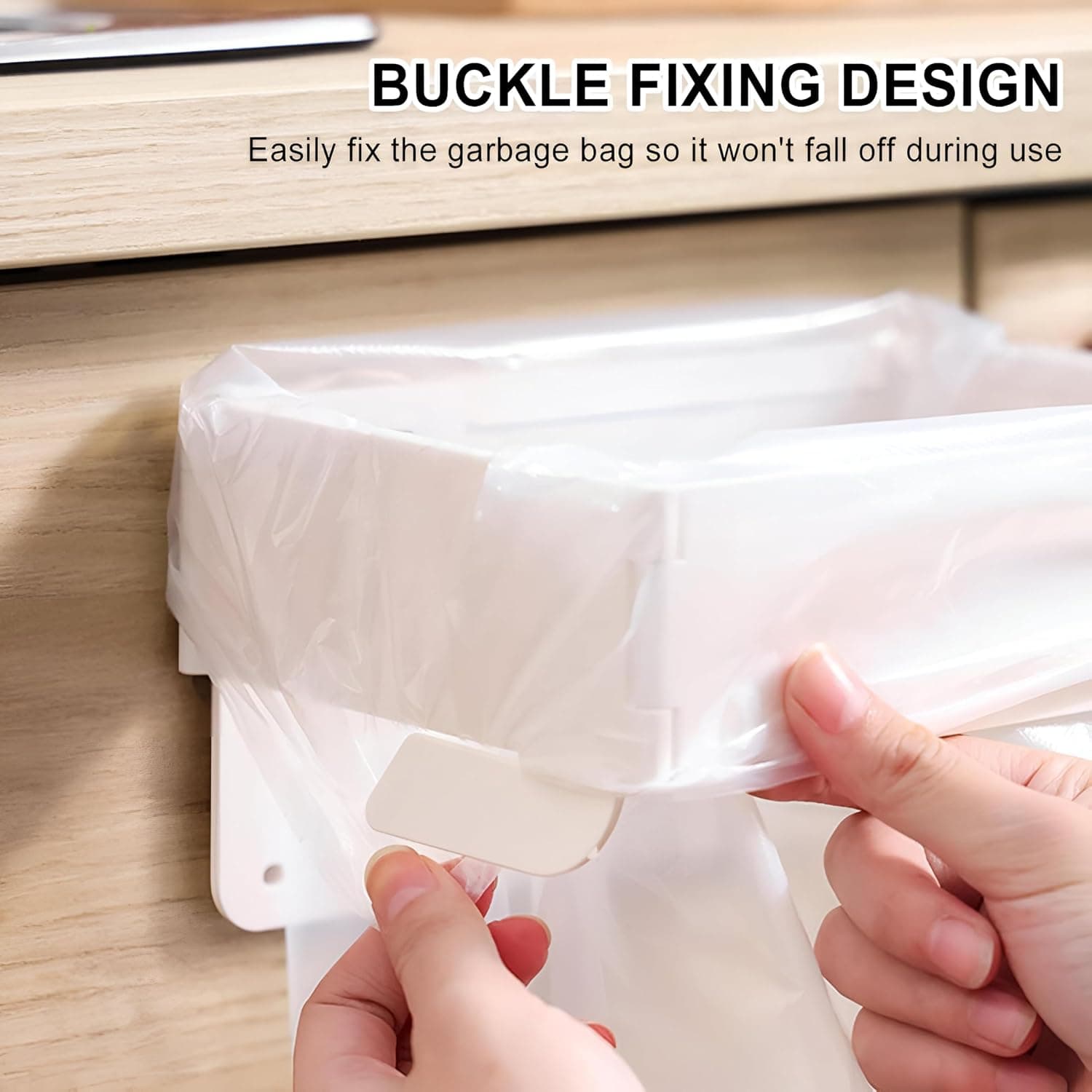 Support de Sac Poubelle Mural et Pliable Fixation Autocollante sans Perçage - حامل وموزع أكياس القمامة الجداري - Cuisine - صورة 10
