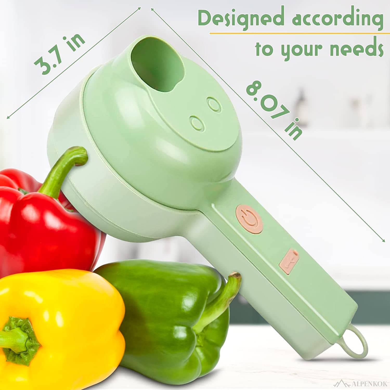 Set de coupe-légumes électrique portable 4 en 1 Chargement USB — صورة 7