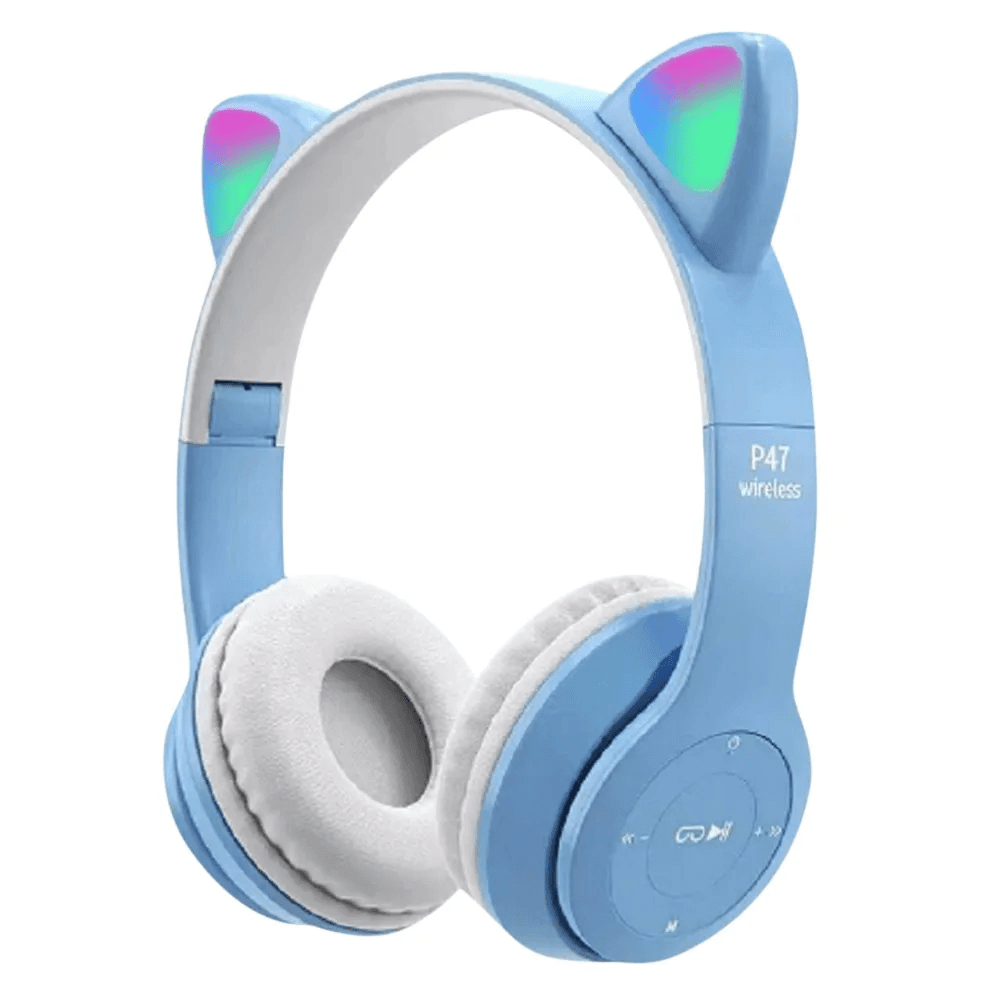 Casque Bluetooth sans fil avec oreilles de chat LED clignotantes P47M — صورة 7