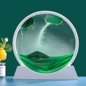 Sablier 3D en Verre rond 12 pouces pour la décoration de la maison — صورة 2