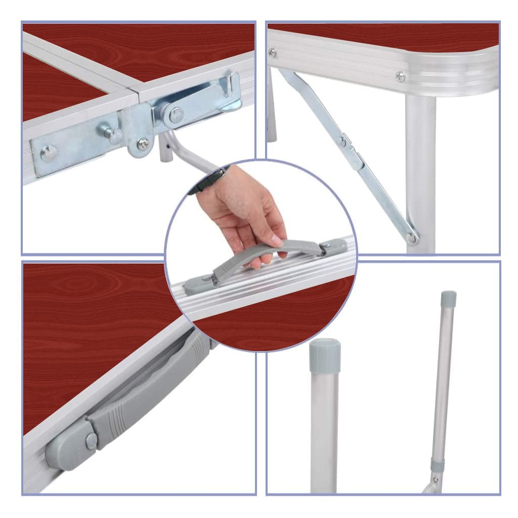 Table pliante valise Portable en métal aluminium 120 x 60 x 70 cm — صورة 4