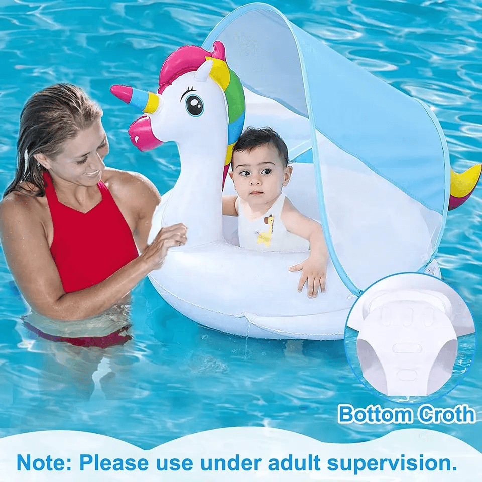 Bouée Flotteur Licorne pour Bébé avec Parasol Anti-UV - عوامة المسبح للأطفال بتصميم وحيد القرن مع مظلة حماية - Camping et Randonnée - صورة 5