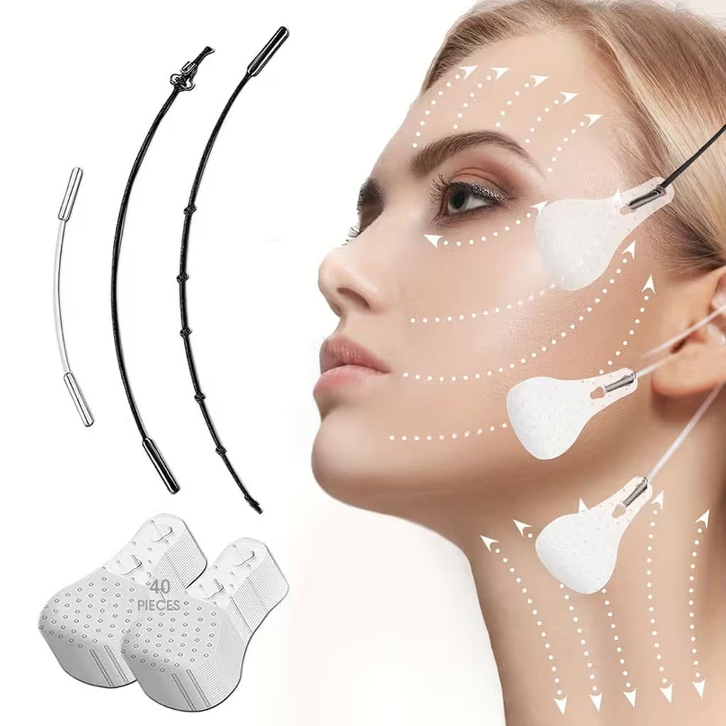 Bandes de Lifting Facial Invisibles pour un Visage en V Impéccable - أشرطة شد وإخفاء عيوب الوجه والرقبة الفورية - Soins et Beauté - صورة 1