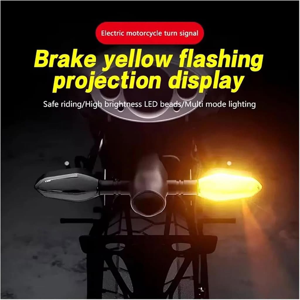 Clignotants LED pour moto avec Projection couleur et 27 modes de Signal – إشارة دراجات نارية ملونة — صورة 5