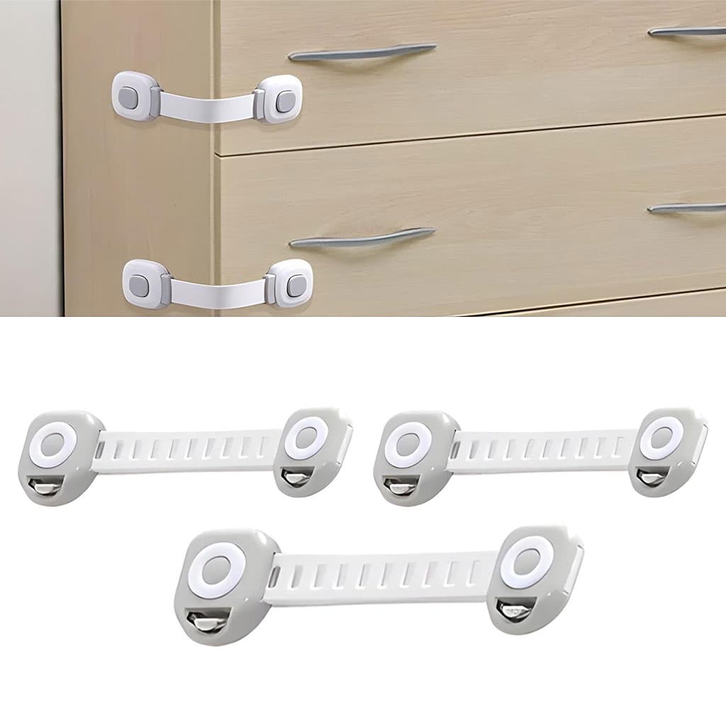 Pack de 3 verrous de sécurité enfant pour électroménager et tiroirs – طقم قفل حماية للأطفال — صورة 1