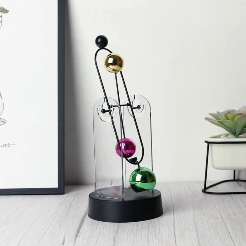 Boule d'équilibre de bureau à mouvement perpétuel,décor anti-stress — صورة 4