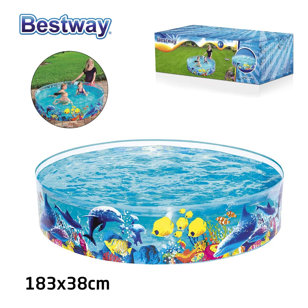 Piscine AquariumRonde en Vinyle et PVC Transparente Pour Enfants 183x38cm#55030 — صورة 1