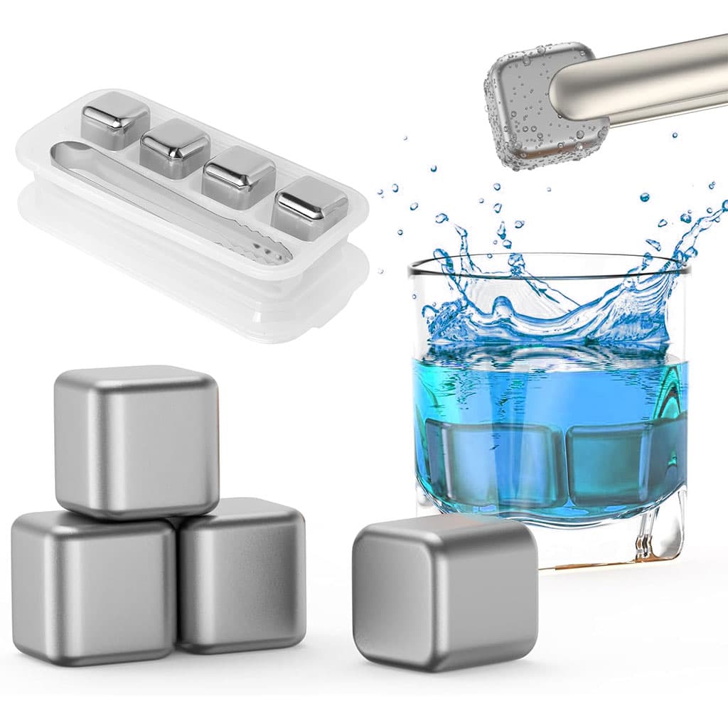 Pierres de glaçons réutilisables en acier inoxydable pour votre boisson – مكعبات الثلج للتبريد لمدة طويلة — صورة 1