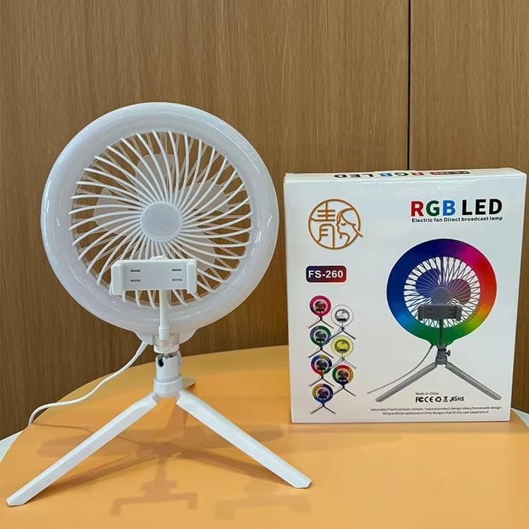 مصباح حلقة للتصوير | Anneau LED RGB Ventilateur | حامل مرن — صورة 2
