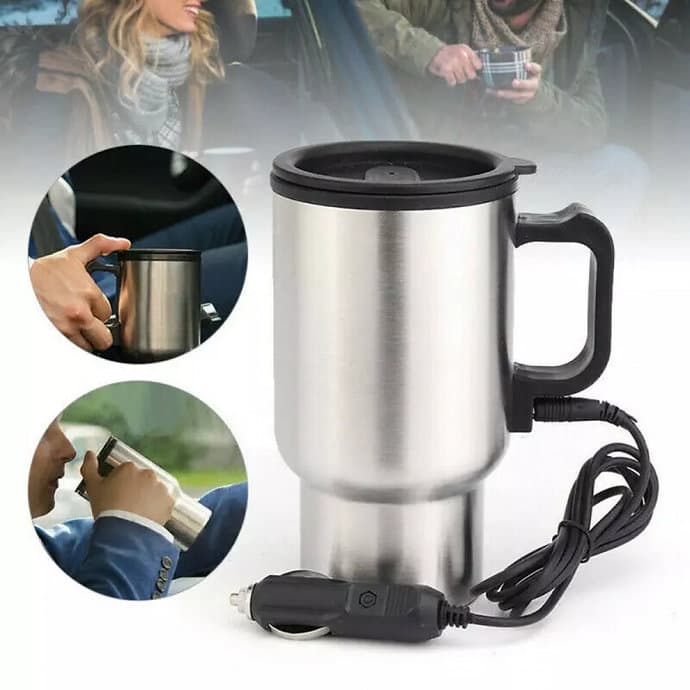 Thermos electrique chauffant pour voiture avec prise Allume Cigare Chauffe Eau,Thé,Café — صورة 1