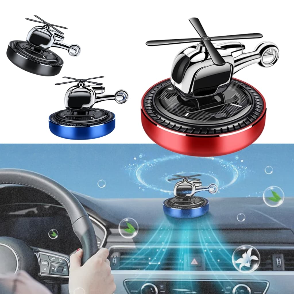 Désodorisant solaire en forme d'hélicoptère pour voiture — صورة 1