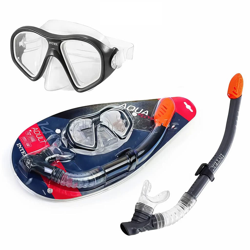 Kit de Plongée Intex Reef Rider Masque Panoramique et Tuba pour Adultes Intex 55648 - طقم الغوص البانورامي الاحترافي - Vacance & Loisir - صورة 1