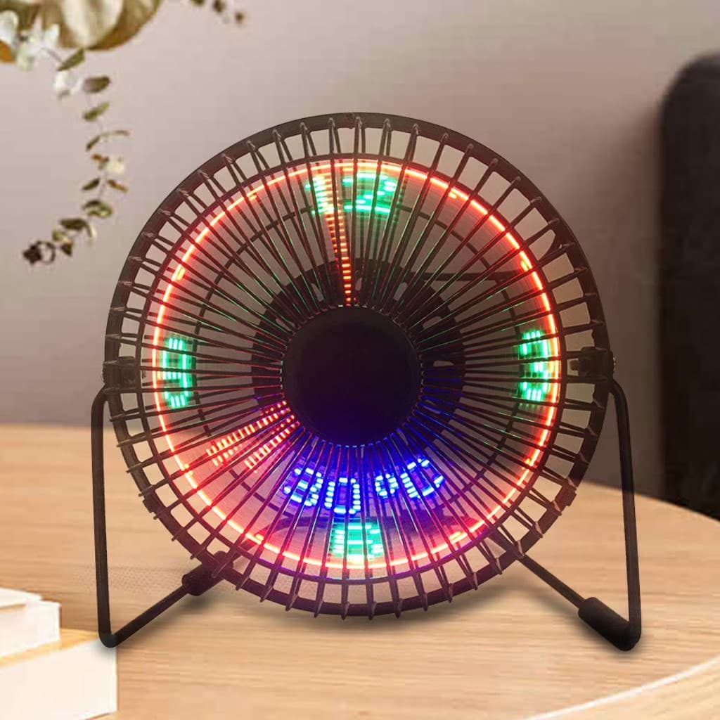 Ventilateur de Bureau LED avec Affichage de l'Heure et de la Température - مروحة المكتب الذكية بعرض الوقت ودرجة الحرارة - Électronique - صورة 4