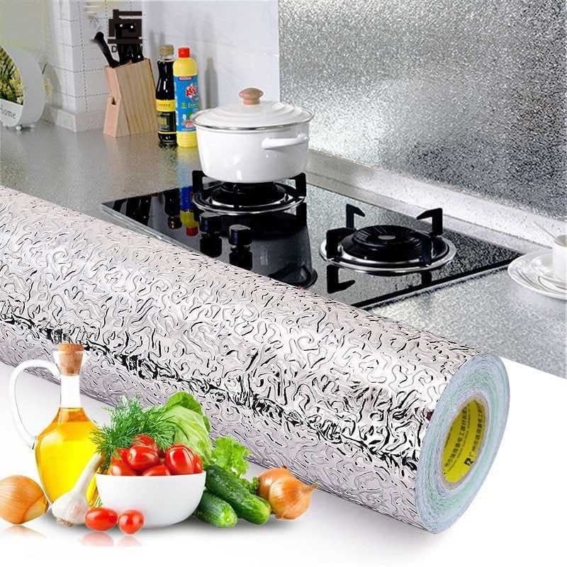 Autocollant d'aluminium auto-adhésif 5M Anti-l'huile pour cuisine — صورة 1