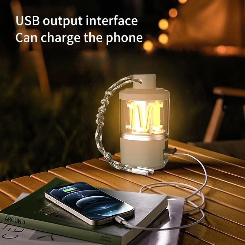 Lanterne Led Portable d'extérieur avec chargement de Type C, Power Bank, lampe de tente, fonction batterie externe — صورة 2