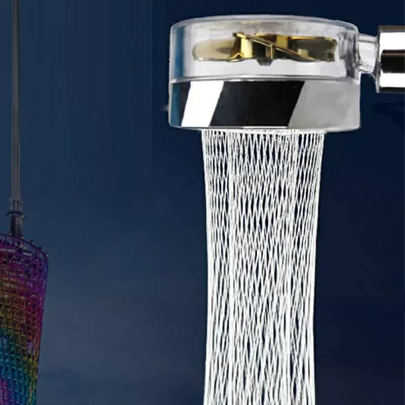 Pommeau de Douche avec Ventilateur Économie pour Salle de Bains Débit 360 Degrés Rotation — صورة 6