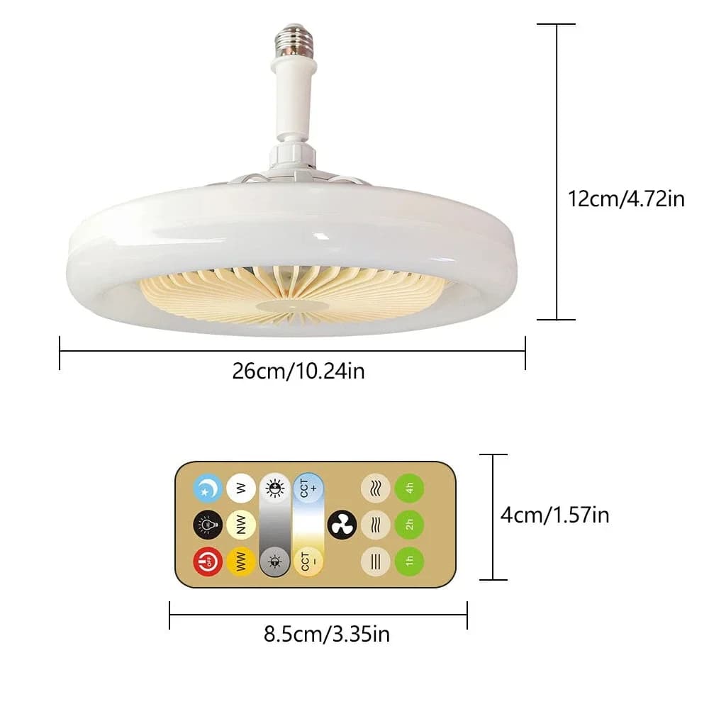 Lampe et Ventilateur de plafond silencieux avec télécommande 30W 220V — صورة 5