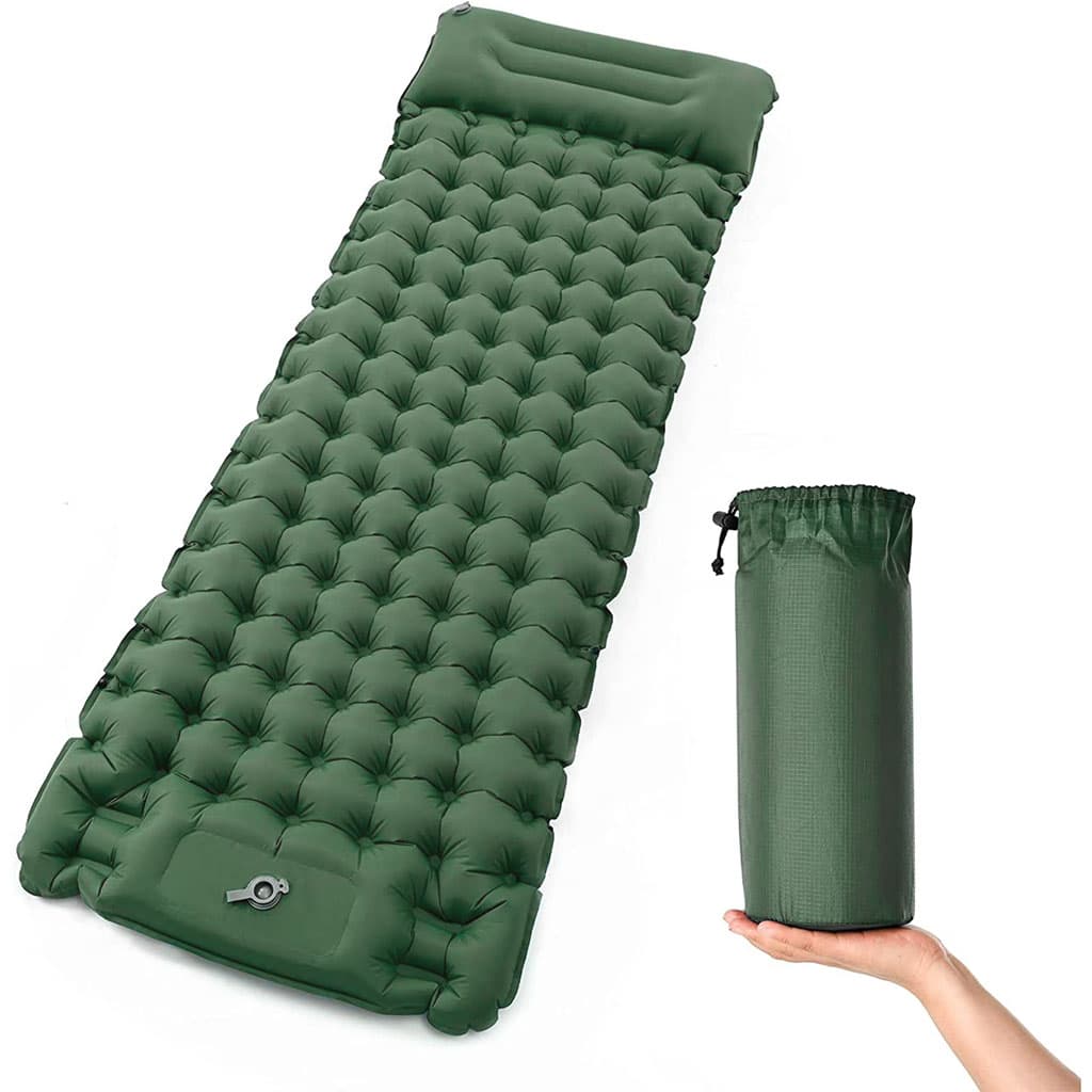 Matelas de Camping Gonflable Portable - فراش التخييم الهوائي القابل للنفخ بالقدم مع وسادة مدمجة - Camping et Randonnée - صورة 12