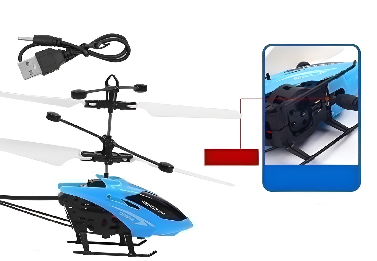 hélicoptère volant jouets pour enfants avec capteur infrarouge recharge USB V2 — صورة 5