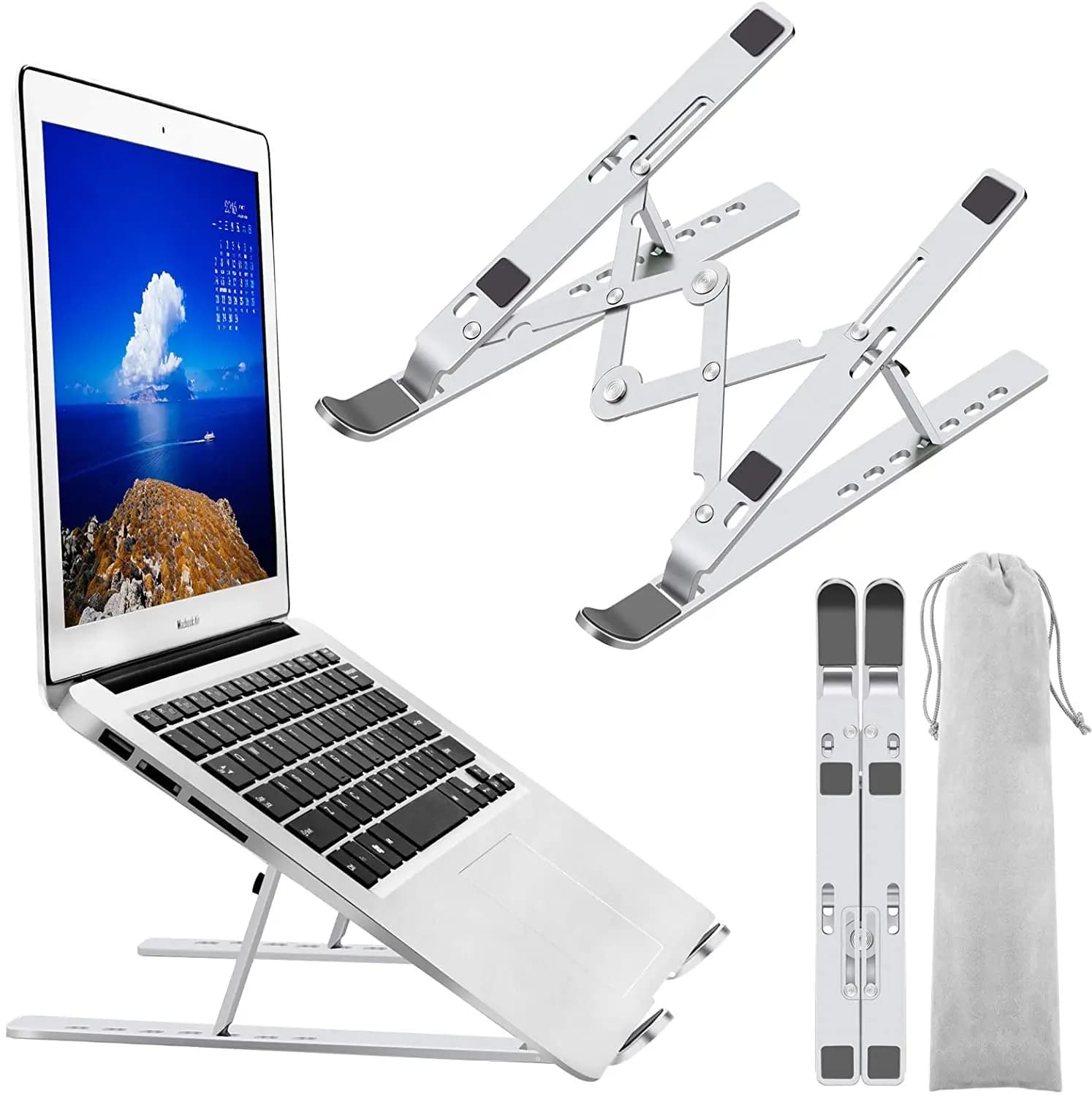 Support pliable réglable en Aluminium pour ordinateur Portable — صورة 2