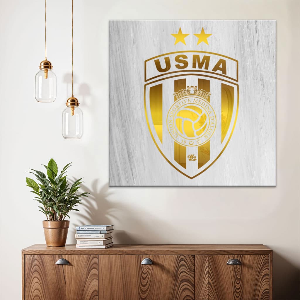 Cadre en Acrylique Effet Gold Miroir Motif Club USMA — صورة 5