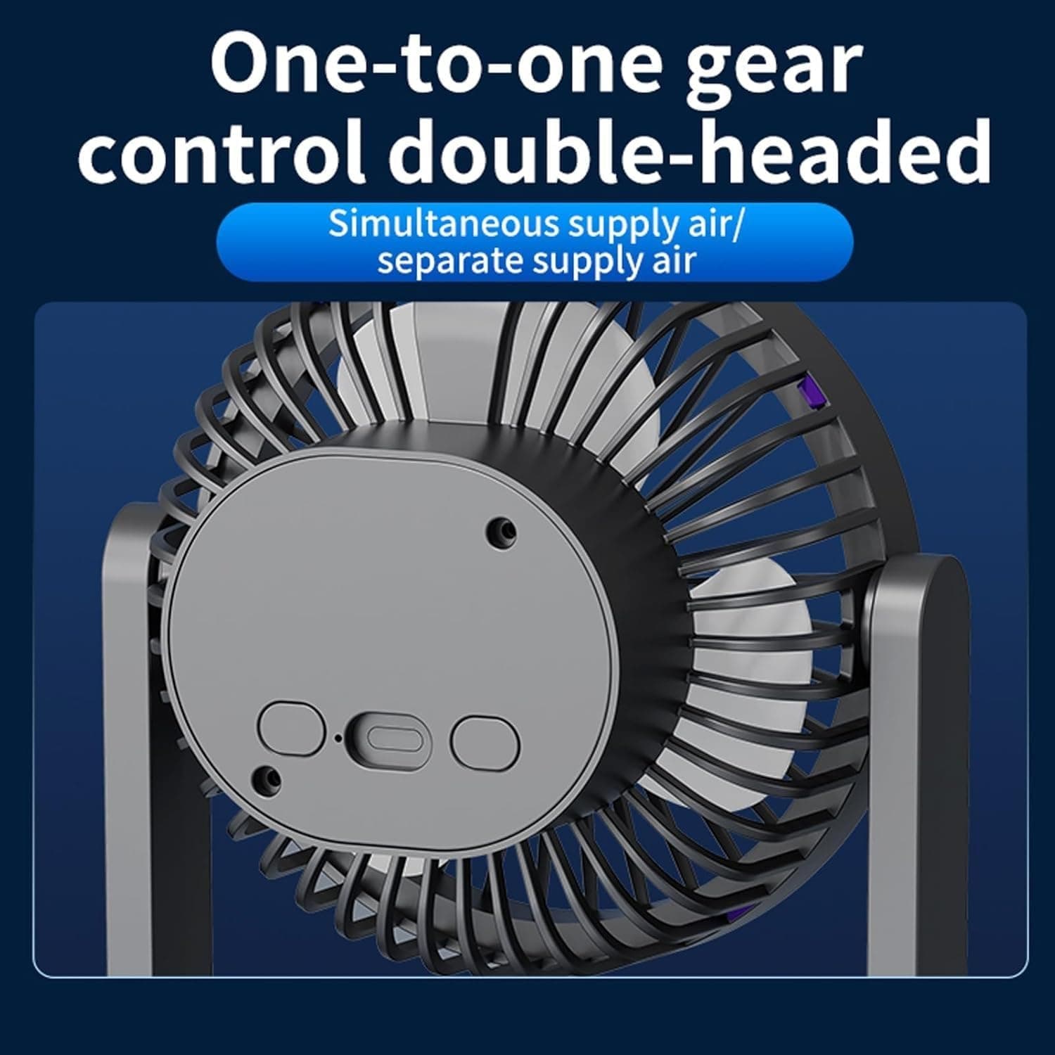 Ventilateur de Bureau Double Tête Rechargeable USB - مروحة المكتب المكتبية المزدوجة بـ 3 سرعات - Camping et Randonnée - صورة 6