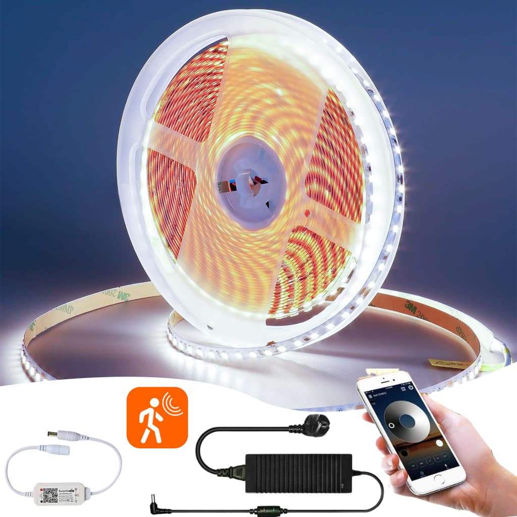 Bande LED lumineuse à détecteur de mouvement pour lit 4000K lumière blanc App Control — صورة 1