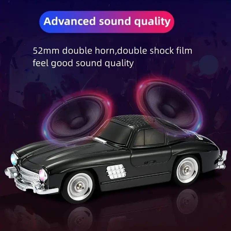 Haut-parleur audio Bluetooth sans fil En forme de Voiture Vintage , Carte mémoire , appels , AUX , Clé USB , FM RADIO — صورة 6