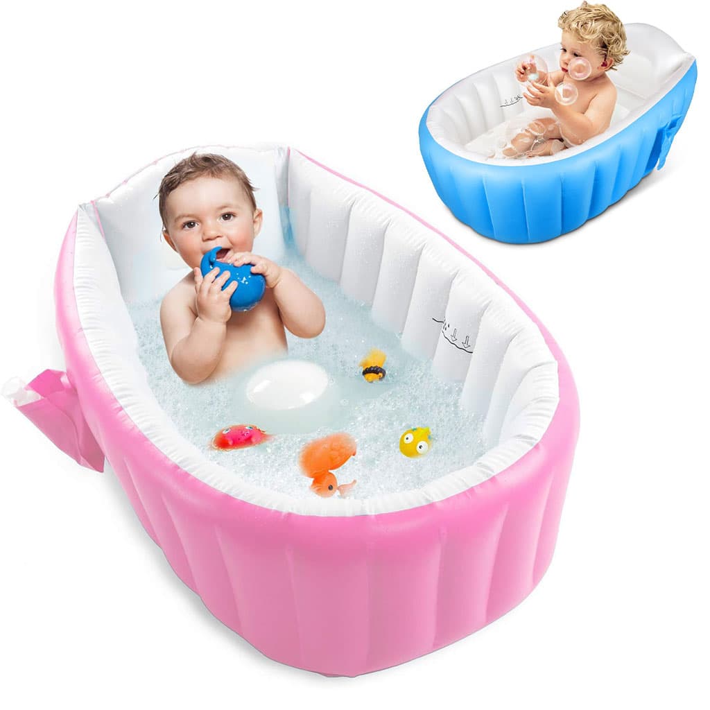 Baignoire gonflable pour bébé antidérapante avec poche latéral – حوض الاستحمام قابل للنفخ للأطفال — صورة 1