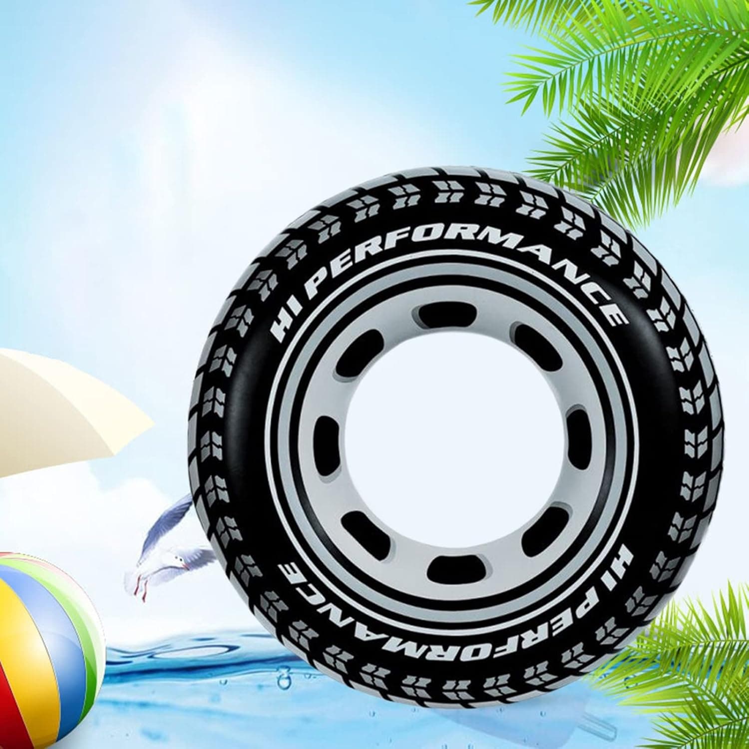 Bouée de Natation Adulte Design Pneu Sport en PVC Haute Résistance - عوامة وعجلة سباحة للبالغين بتصميم إطار السيارة الرياضي - Vacance & Loisir - صورة 3