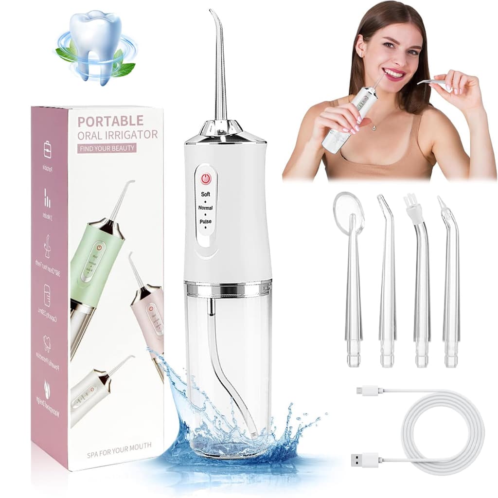 Hydropulseur dentaire électrique sans fil Rechargeable par USB – جهاز تنظيف الأسنان — صورة 1