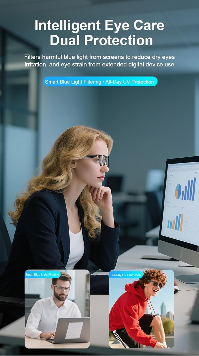Lunettes Connectées GS03 de Traduction IA et Audio Open-Ear Bluetooth 5.4 - نظارات المترجم الذكية بالذكاء الاصطناعي - Électronique - صورة 15