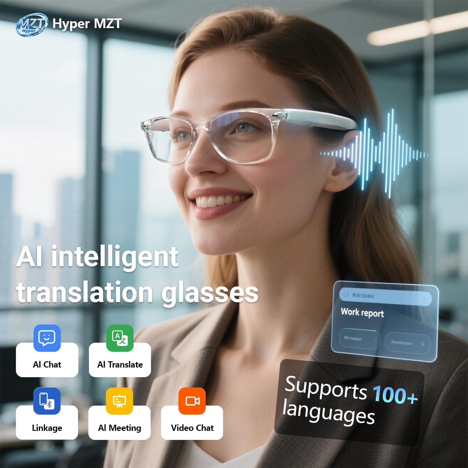Lunettes Connectées F20 de Traduction IA et Audio Open-Ear Bluetooth 5.4 - نظارات المترجم الذكية بالذكاء الاصطناعي - Électronique - صورة 6